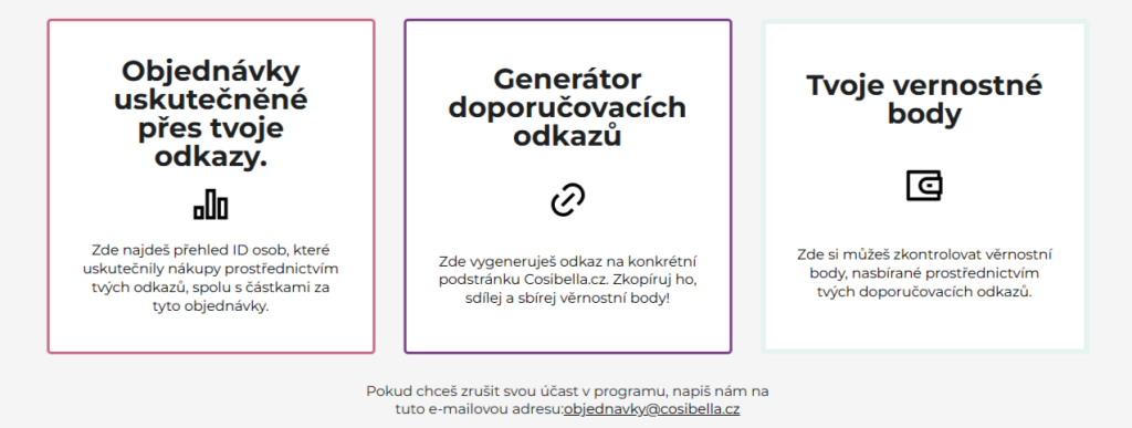 Doporučovací program Cosibella
