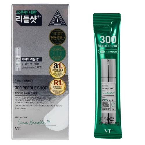 VT Cosmetics - Reedle Shot 300 - Mikrojehličkový booster pro zlepšení textury pleti obličeje - Sáčky - 10x2ml