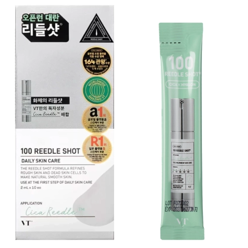 VT Cosmetics - Reedle Shot 100 - Mikrojehličkový booster pro zlepšení textury pleti obličeje - Sáčky - 10x2ml