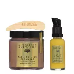 A. Florence - Brightening Set - Rozjasňující sada - Super Serum Anti-Pollution Fluid - 30 ml + Balm To Milk Cleanser Make-Up Remover - 120 ml