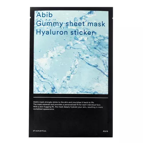 Abib - Gummy Sheet Mask Hyaluron Sticker - Hydratační textilní maska pro lepší pružnost pleti - 27 ml