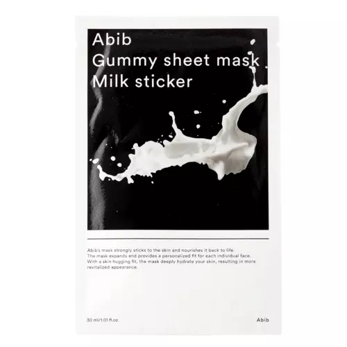 Abib - Gummy Sheet Mask Milk Sticker - Hydratační a rozjasňující textilní maska - 30 ml