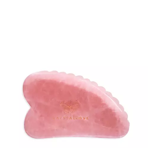 Crystallove - 3D Rose Quartz Gua Sha - 3D kámen Gua Sha - Růžový křemen - 1 ks