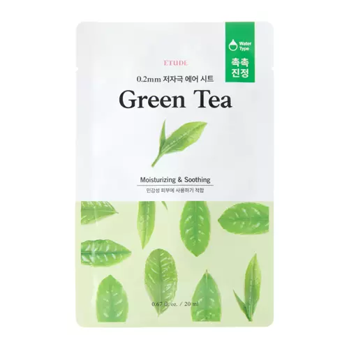 Etude House - 0.2mm Therapy Air Mask - Green Tea - Čisticí a vyhlazující maska ​​s extraktem ze zeleného čaje - 20 ml