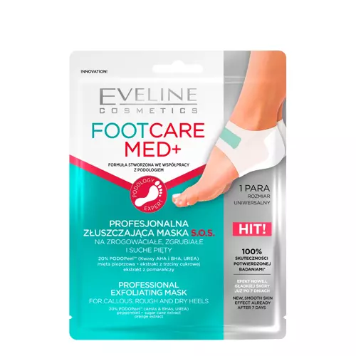 Eveline Cosmetics - Foot Care Med+ - Profesionální exfoliační maska na zrohovatělou pokožku pat - 1 pár