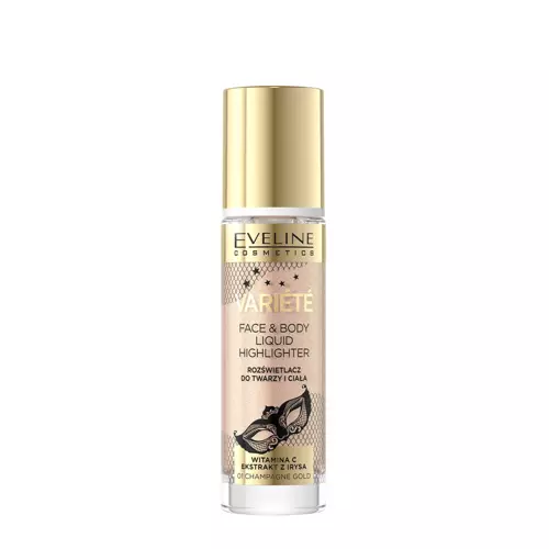 Eveline Cosmetics - Variete - Face & Body Liquid Highlighter - 01 Champagne Gold - Tekutý rozjasňovač na obličej a tělo - 30 ml