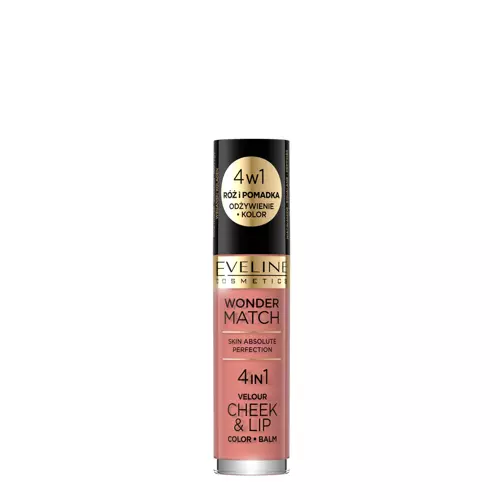 Eveline Cosmetics - Wonder Match Velour Cheek&Lip - 01 - Tekutá rtěnka a tvářenka - 4,5 ml