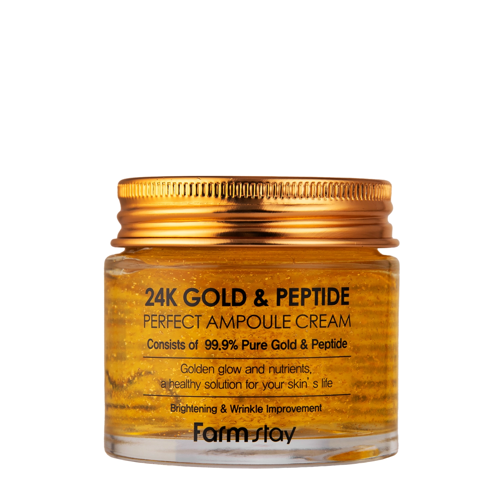 Farmstay - 24K Gold & Peptide Perfect Ampoule Cream - Ampule na obličej s peptidy - 80 ml