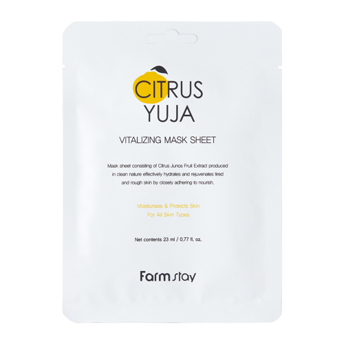 Farmstay - Citrus Yuja Vitalizing Mask Sheet - Revitalizační plátýnková maska s extraktem z Yuzu - 23 ml