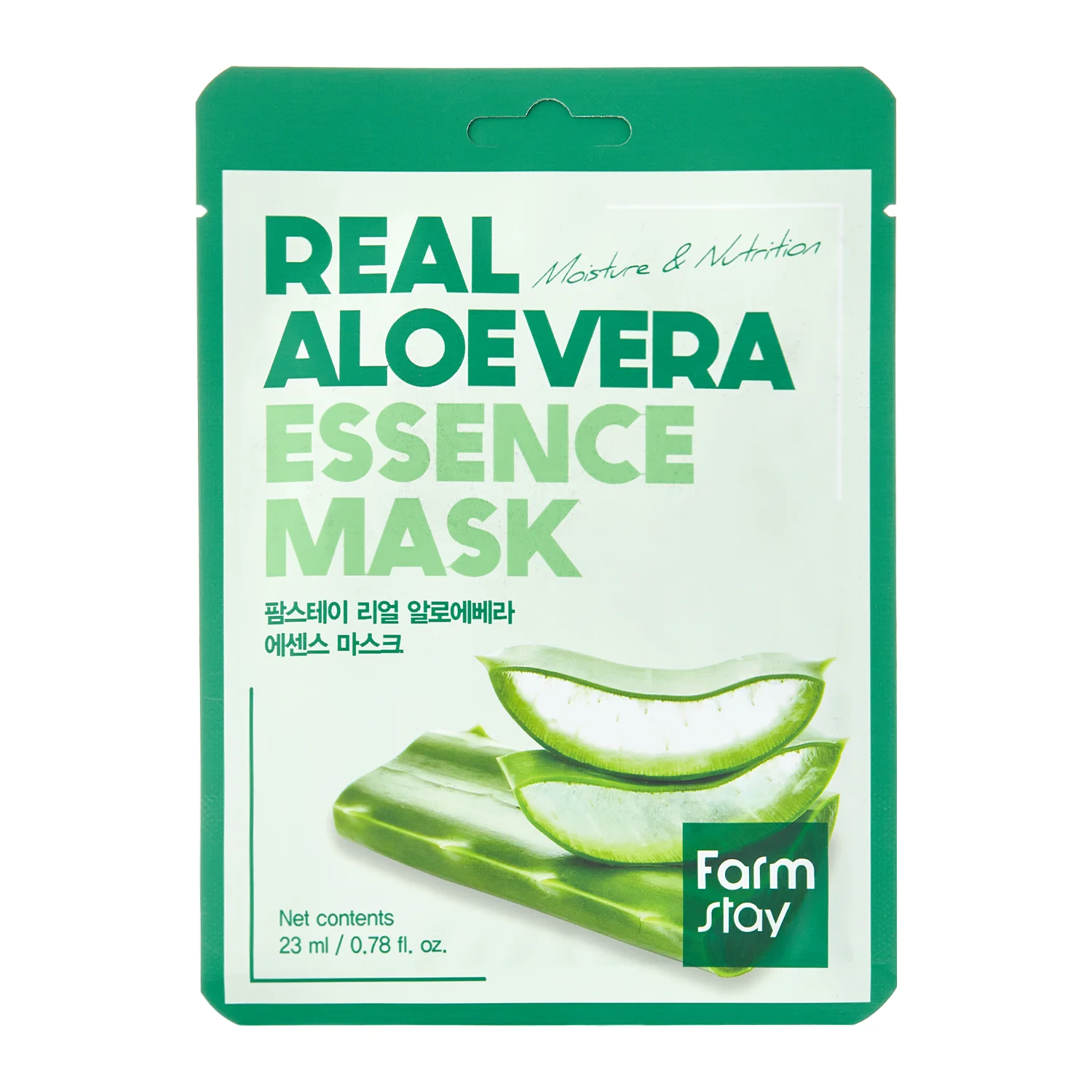 Farmstay - Real Aloe Vera Essence Mask - Regenerační plátýnková maska s aloe vera - 23ml/1ks