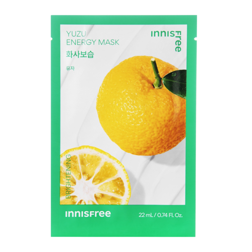 Innisfree - Squeeze Energy Mask - Yuzu - Brightening - Textilní rozjasňující maska - 22 ml