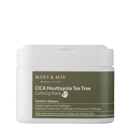 Mary&May - Cica Houttuynia Tea Tree Calming Mask - Sada zklidňujících pleťových masek - 30 ks