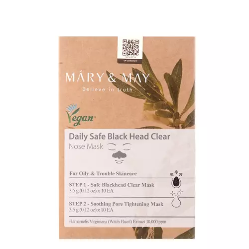Mary&May - Daily Safe Black Head Clear Nose Mask - Sada čisticích masek na nos - 10 ks