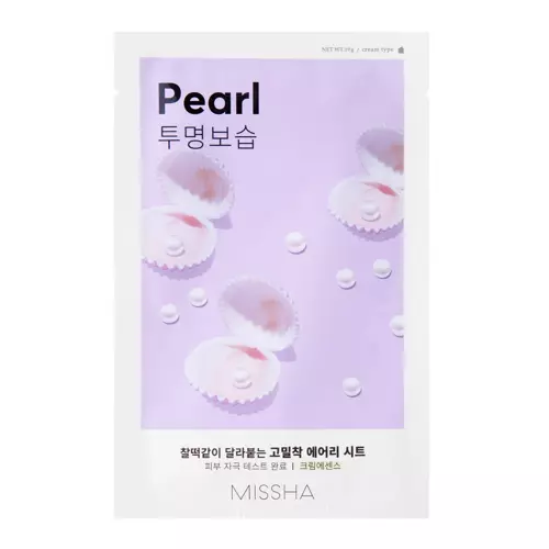 Missha - Airy Fit Sheet Mask - Pearl - Perlová textilní maska - 19 g