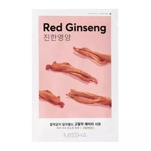 Missha - Airy Fit Sheet Mask - Red Ginseng - Textilní maska s červeným ženšenem - 19 g