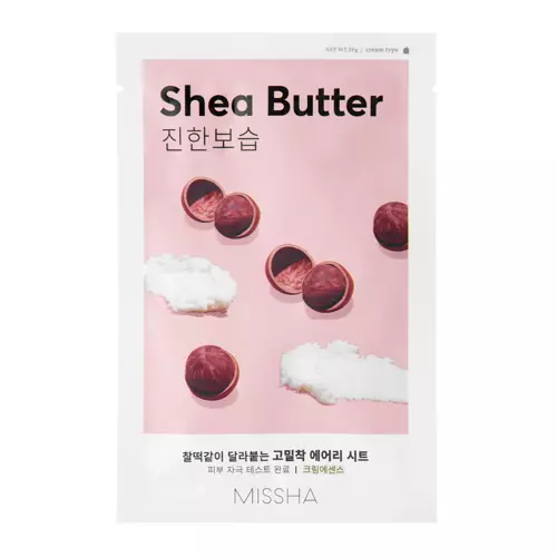 Missha - Airy Fit Sheet Mask - Shea Butter - Textilní maska s bambuckým máslem - 19 g