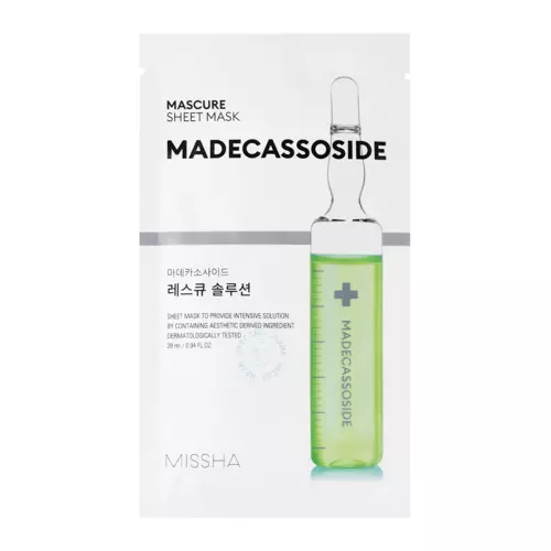 Missha - Mascure Rescue Solution Sheet Mask - Madecassoside - Zklidňující textilní maska - 28 ml