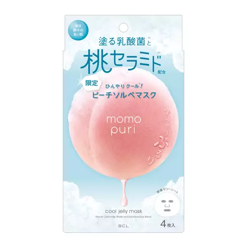 Momopuri - Cool Jelly Mask - Sada textilních masek s chladivým účinkem - 4 x 22 ml