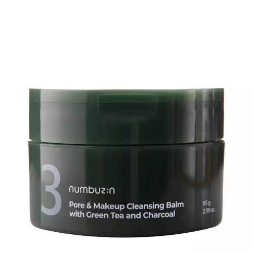 Numbuzin - No.3 - Pore&Makeup Cleansing Balm With Green Tea And Charcoal - Odličovací balzám se zeleným čajem a aktivním uhlím - 85 g