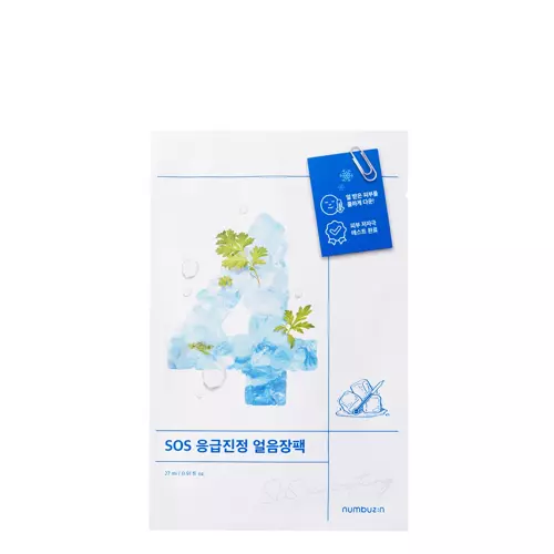 Numbuzin - No.4 - Icy Soothing Sheet Mask - Chladivá textilní maska s pelyňkem - 27 ml