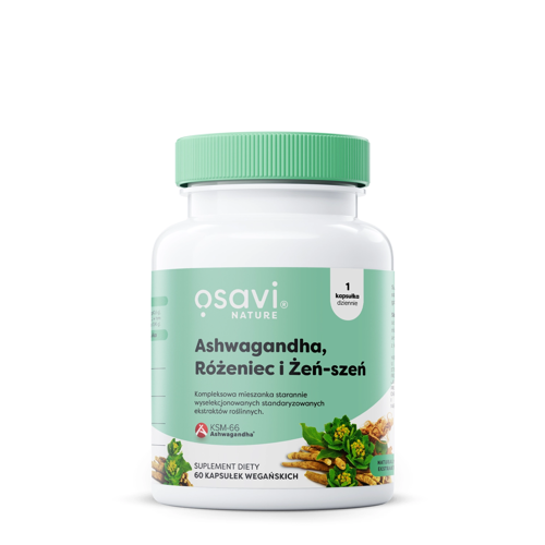 Osavi - Ashwagandha + Rhodiola a ženšen - 60 kapslí