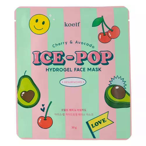 Petitfee - Koelf Cherry & Avocado ICE-POP Hydrogel Mask - Regenerační hydrogelová maska na obličej - 30 g