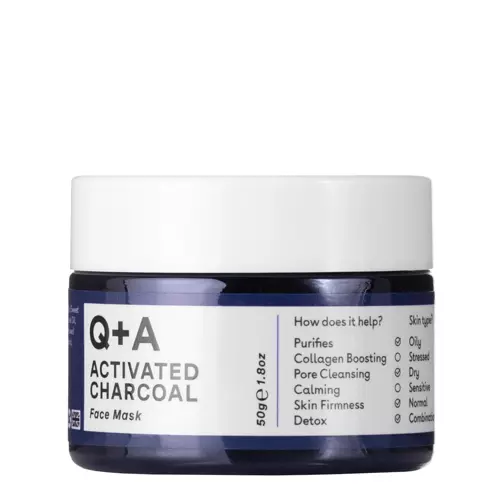 Q+A - Activated Charcoal - Face Mask - Pleťová maska s aktivním uhlím - 50 ml