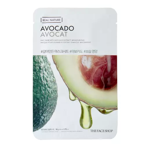 The Face Shop - Real Nature Face Mask Avocado - Plátýnková maska s avokádovým extraktem - 20 g