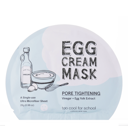 Too Cool for School - Egg Cream Mask Pore Tightening - Plátýnková maska pro zmenšení pórů - 1ks/28ml