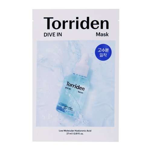 Torriden - Dive-In - Low Molecule Hyaluronic Acid Mask - Textilní maska s nízkomolekulární kyselinou hyaluronovou a panthenolem - 27 ml