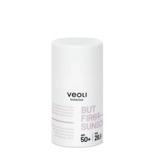 Veoli Botanica - But First, Sunscreen - Širokospektrální lehký ochranný krém proti fostárnutí s hydratačním a zklidňujícím účinkem - 50 ml