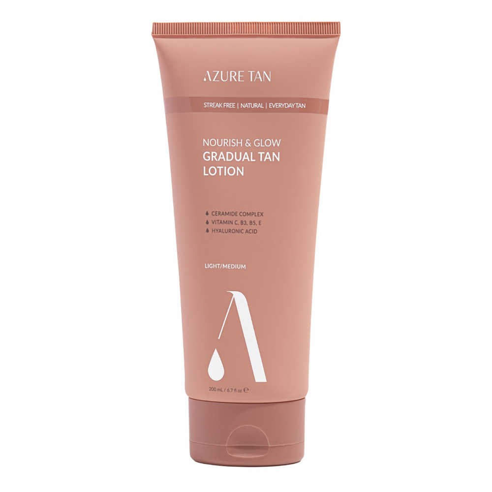  Azure Tan - Nourish & Glow Gradual Tan Lotion - Tělové mléko pro postupné opalování - Light/Medium - 200 ml 