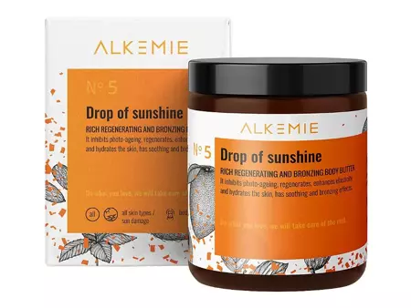 Alkmie - Sun for Everyone - Drop of Sunshine - Rich Regenerating and Bronzing Body Butter - Bohaté tělové máslo s regeneračním a bronzujícím účinkem - 180 ml