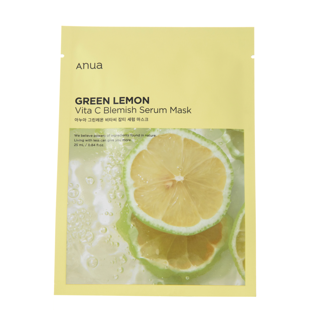 Anua - Green Lemon Vita C Blemish Serum Mask - Rozjasňující pleťová maska - 1ks/25ml