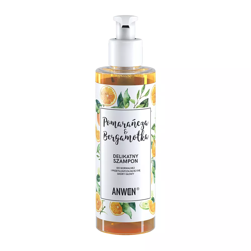 Anwen - Pomeranč a bergamot - Šampon pro normální a mastící se pokožku hlavy - 200 ml