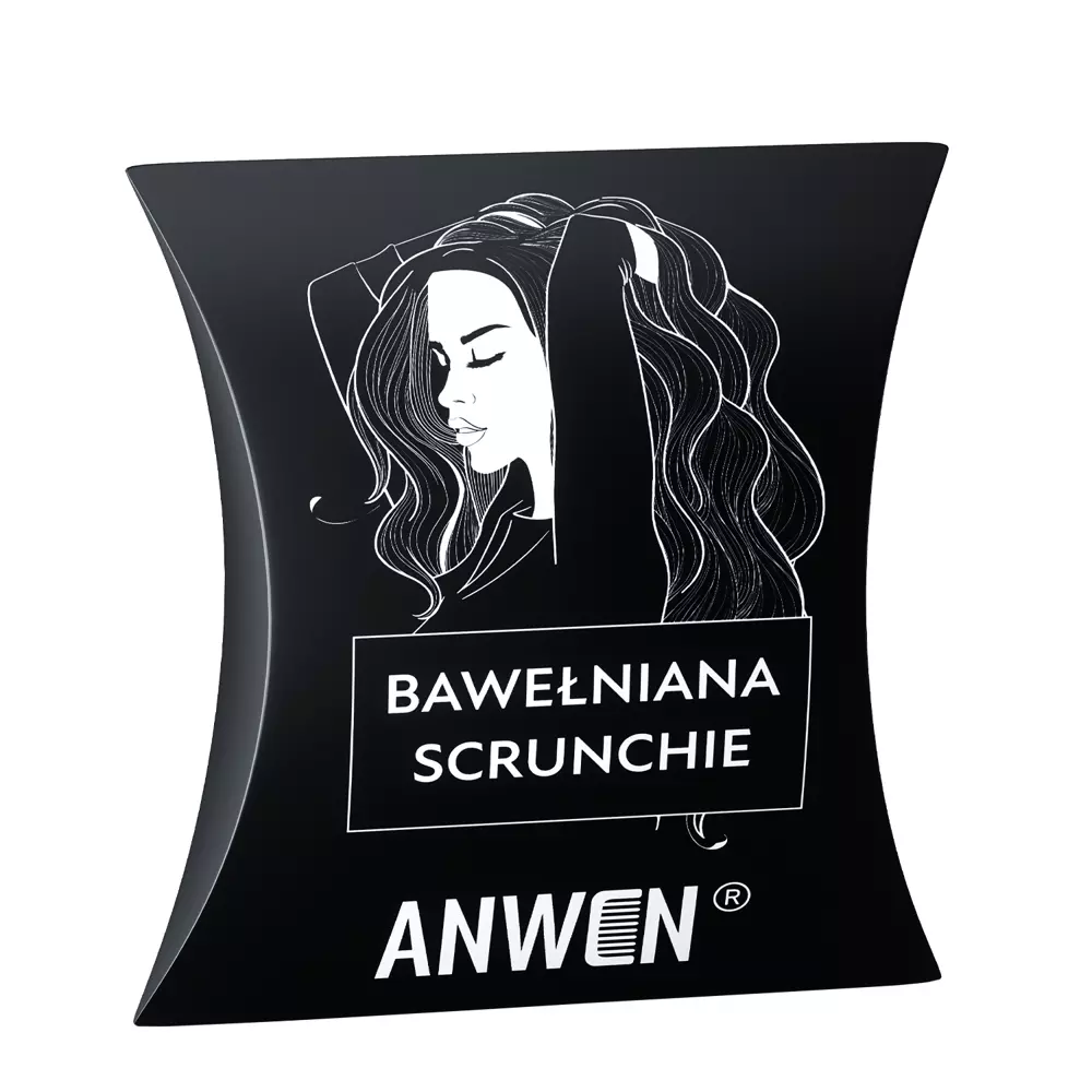 Anwen - Scrunchie - Černá bavlněná gumička