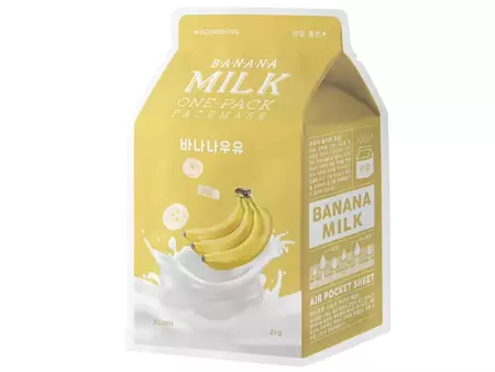 A'pieu - Milk One Pack Mask - Banana - Vyživující textilní pleťová maska - 21 g