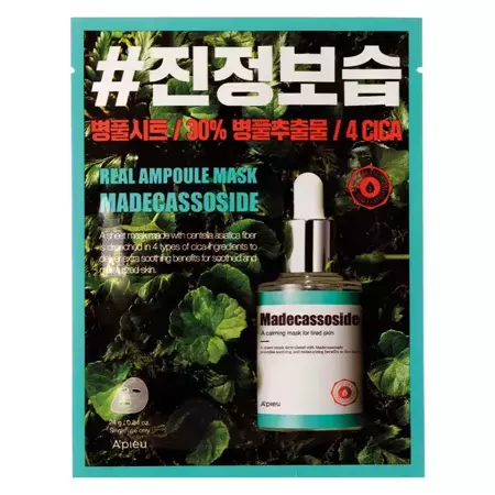 A'pieu - Real Ampoule Mask Madecassoside - Textilní maska s pupečníkem asijským - 24 g