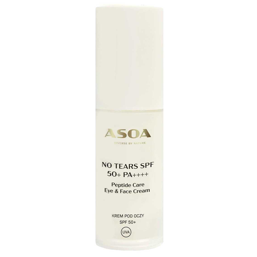 Asoa - No Tears SPF 50+ PA++++ Peptide Care Eye and Face Cream - Oční krém s peptidy - 30 ml