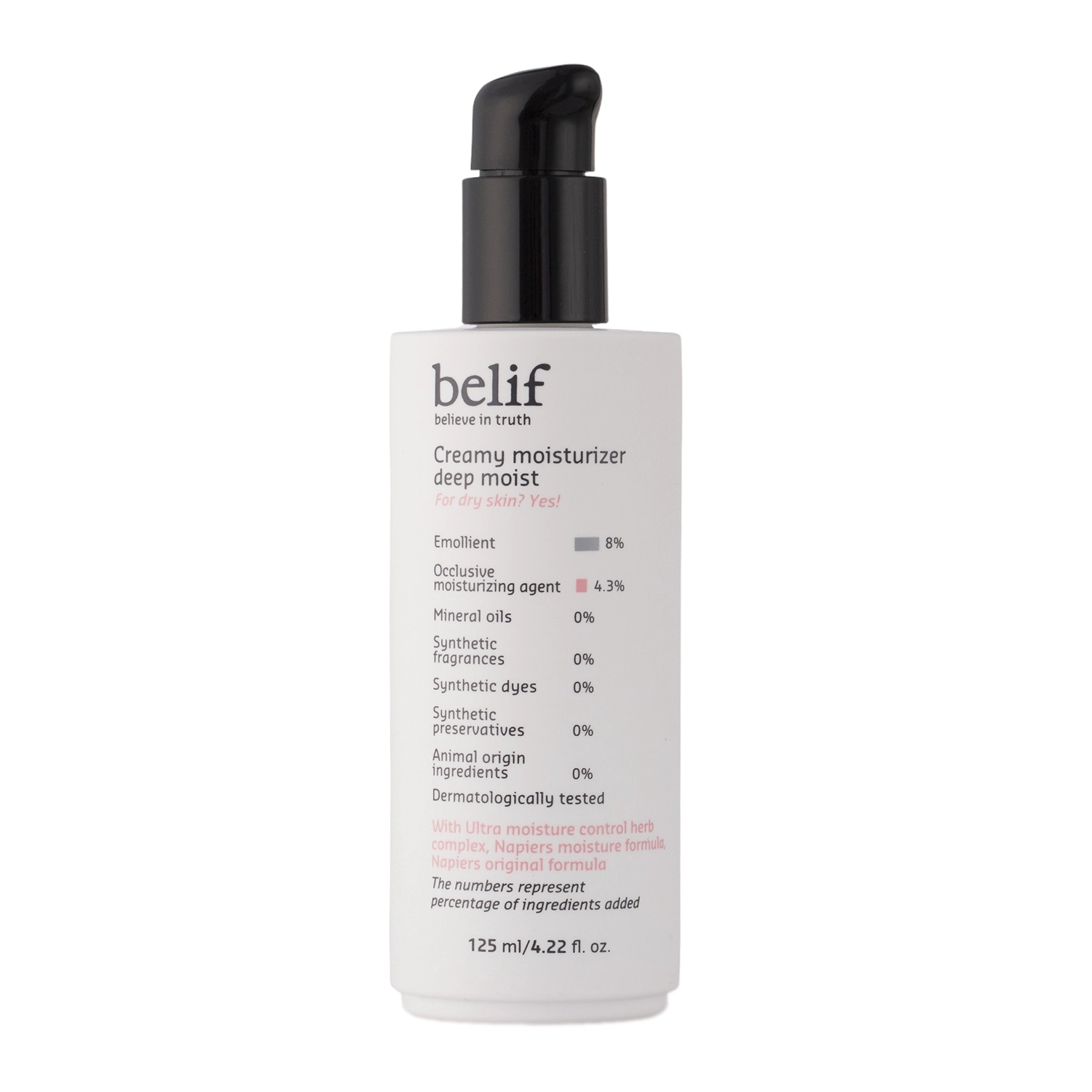 Belif - Creamy Moisturizer Deep Moist - Intenzivní hydratační krém na obličej a dekolt - 125 ml