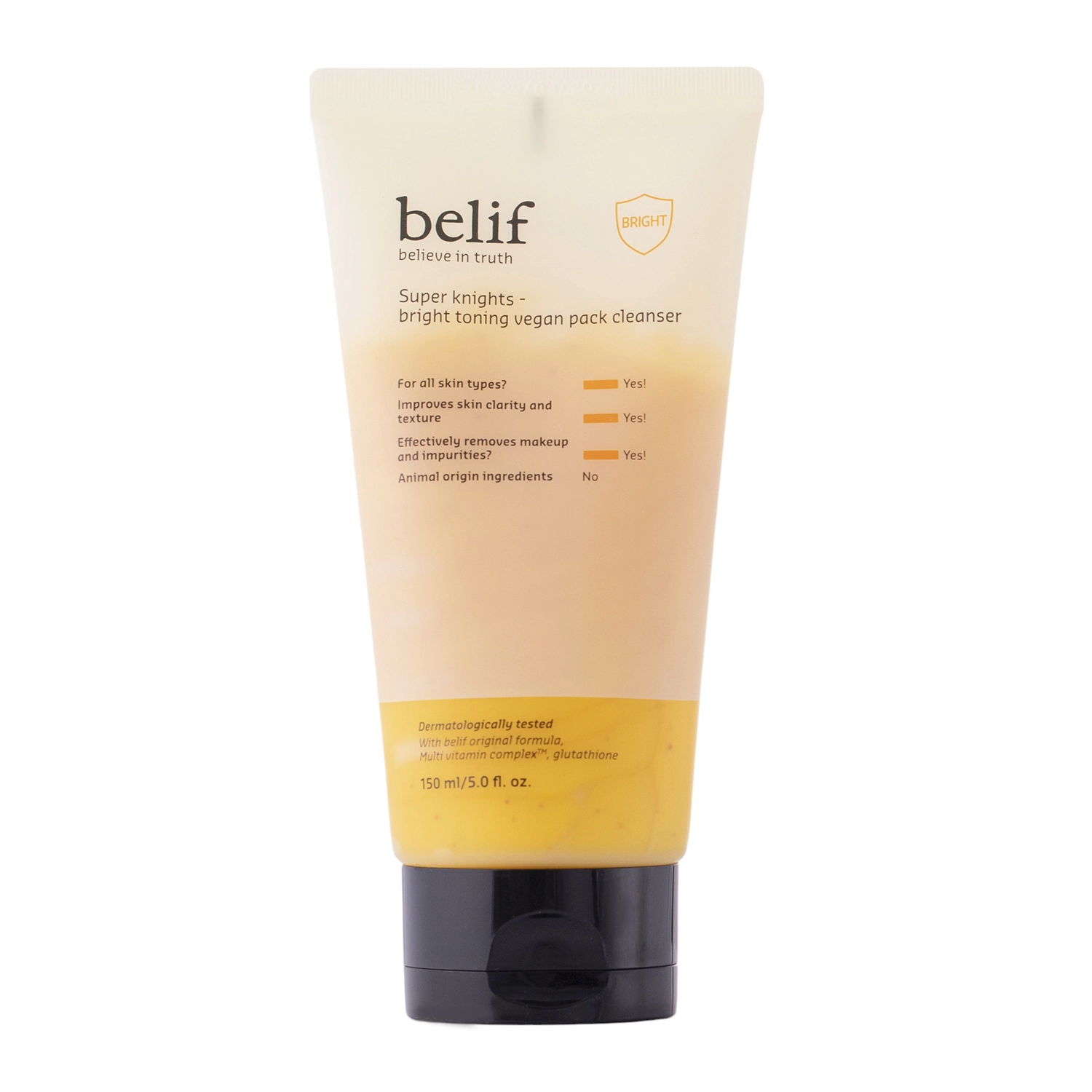 Belif - Super Knights Bright Toning Vegan Pack Cleanser - Rozjasňující pěna na obličej - 150 ml