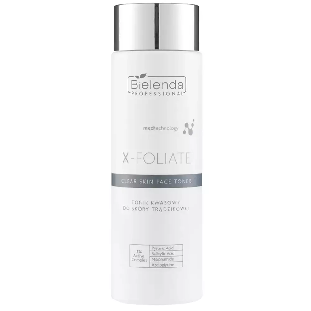 Bielenda Professional - X-Foliate - Clear Skin - Kyselinové tonikum pro aknózní pleť - 200 ml