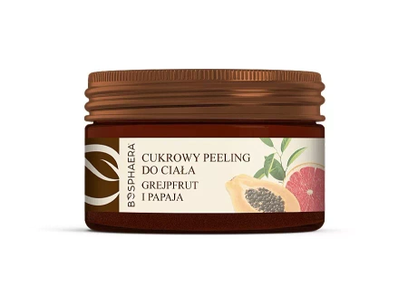 Bosphaera - Cukrový tělový peeling s grapefruitem a papájou, vyživující a hydratační - 200g