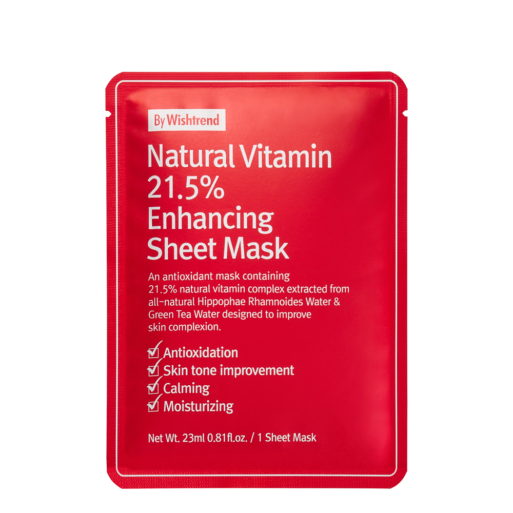By Wishtrend - Natural Vitamin C21 5% Enhancing Sheet Mask - Textilní maska s vitamíny - 23 ml  