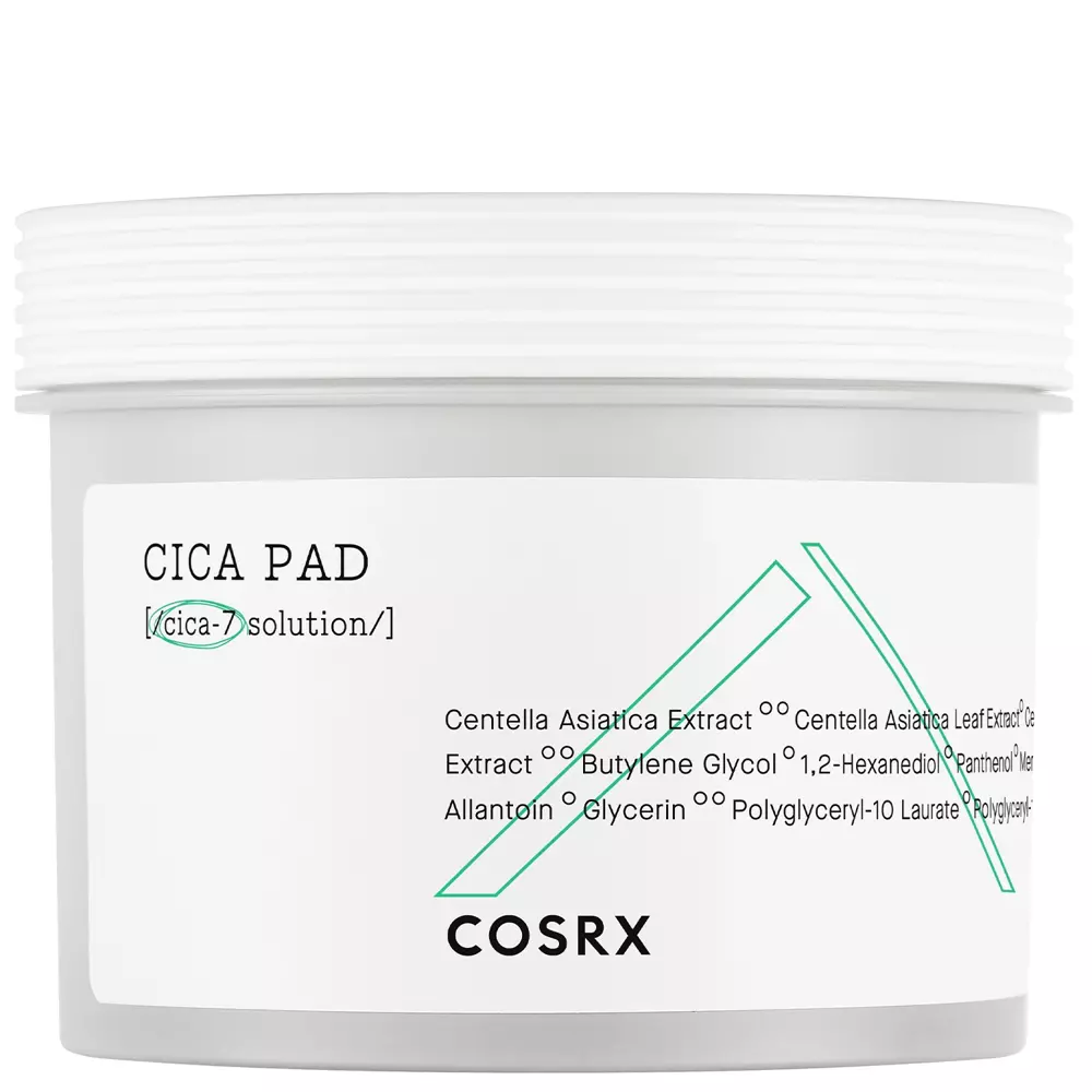COSRX - Pure Fit Cica Pad - Multifunkční tonikum ve formě pleťových tamponů s komplexem CICA-7 - 90 ks