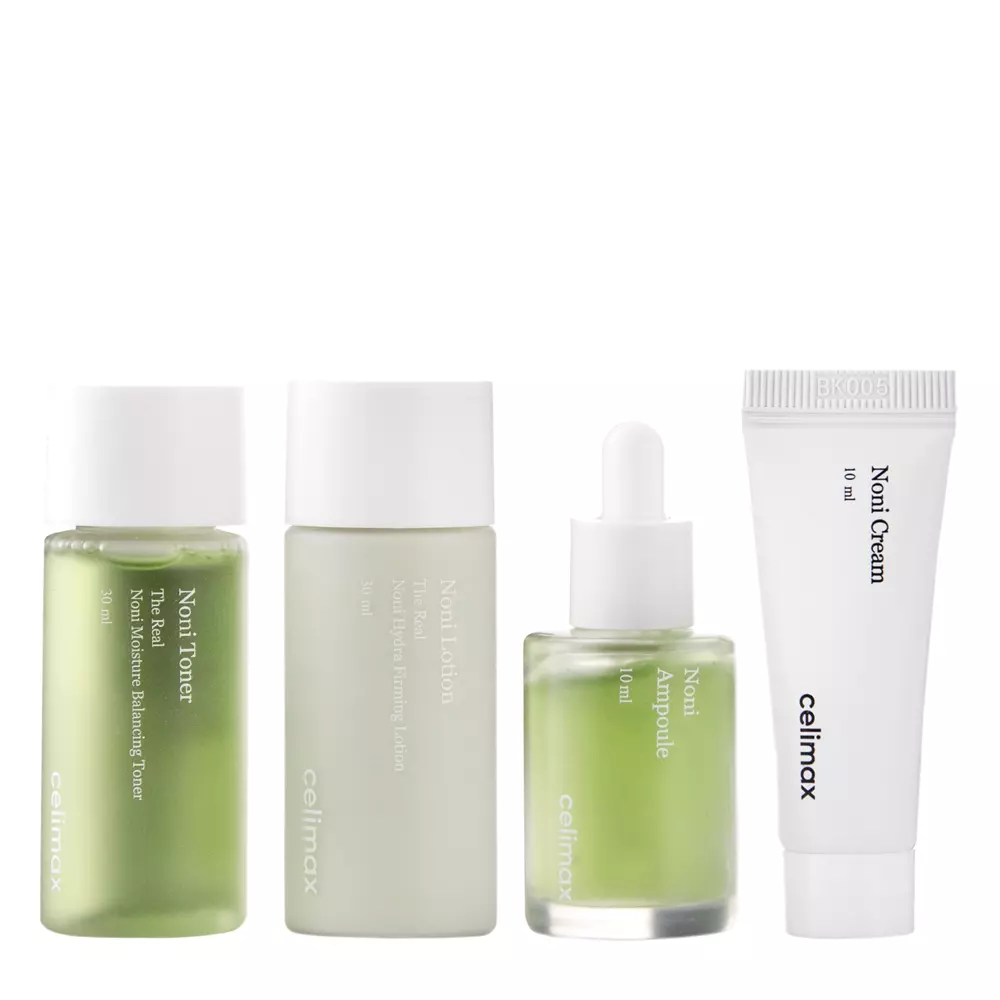 Celimax - The Real Noni Starter Kit - Sada miniatur - The Real Noni Hydra Firming Lotion - 30 ml + The Real Noni Energy Repair Cream - 10 ml + The Real Noni Moisture Balancing Toner - 30 ml + The Real Noni Energy Ampoule - 10 ml