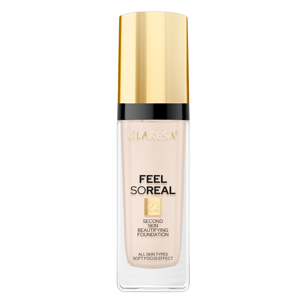 Claresa - Feel So Real - Zkrášlující make-up typu Second Skin - 03 Light-Medium - 30 ml