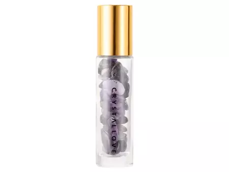 Crystallove - Amethyst Beauty Set - Sada na obličej: masážní roller + kámen Gua Sha + lahvička na olej 