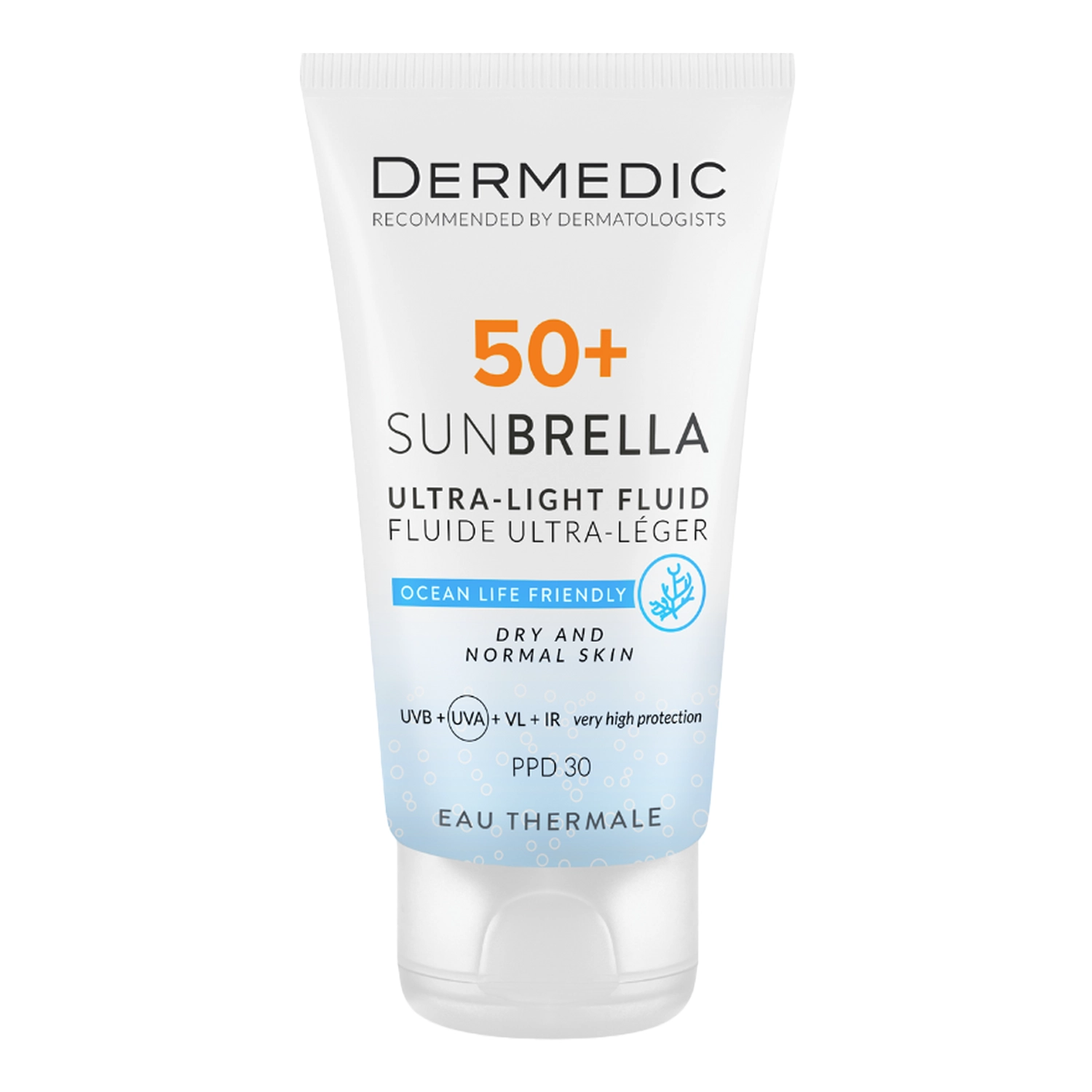 Dermedic - Sunbrella - Ultra lehký krém s ochranným faktorem SPF 50+ pro suchou a normální pleť - 40 ml 