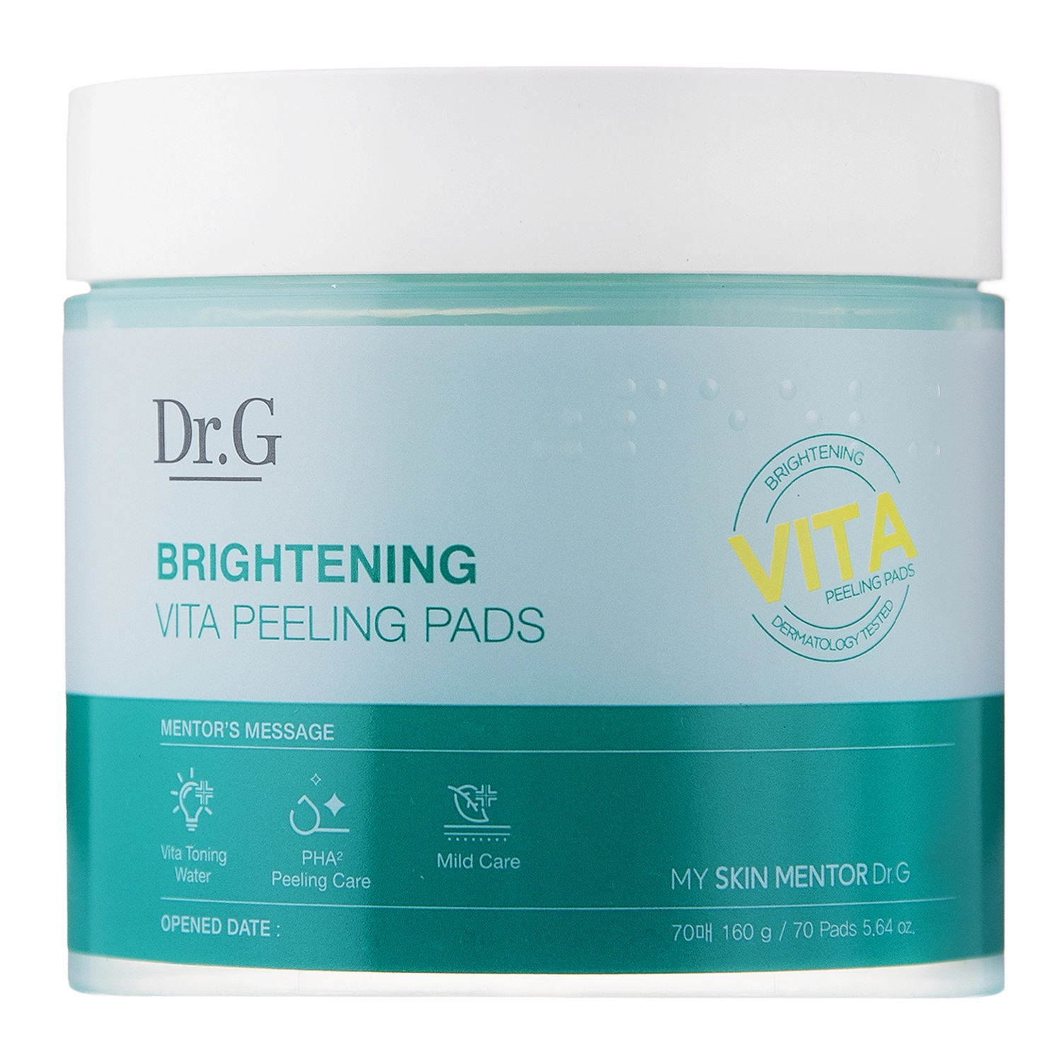 Dr.G - Brightening Vita Peeling Pads - Rozjasňující peelingové tampónky na obličej -160g/70ks.